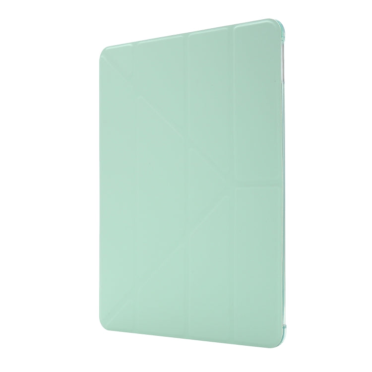 For iPad 10.2 2021 / 2020 / 2019 Airbag Deformation Horizontal Flip Leather Case with Holder & Pen Holder(Mint Green) by buy2fix