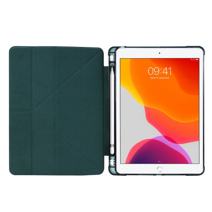 For iPad 10.2 2021 / 2020 / 2019 Airbag Deformation Horizontal Flip Leather Case with Holder & Pen Holder(Mint Green) by buy2fix