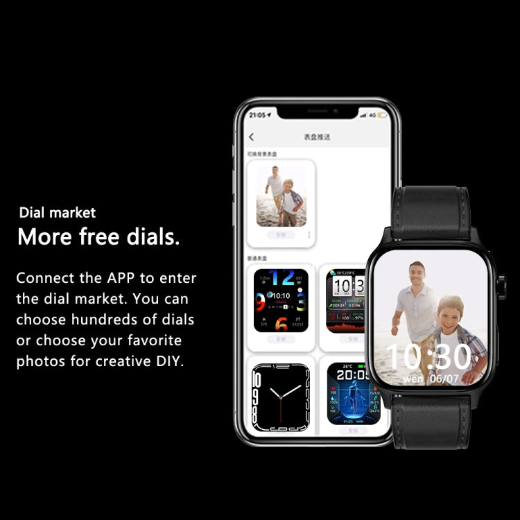 GT22 1.85 inch TFT Screen Silicone Band Health Smart Watch, Support Bluetooth Call / Plateau Blood Oxygen / Body Temperature / Arrhythmia / TI Heart Rate Monitoring(Black) by buy2fix