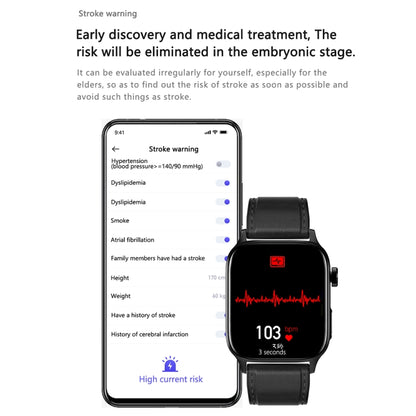 GT22 1.85 inch TFT Screen Silicone Band Health Smart Watch, Support Bluetooth Call / Plateau Blood Oxygen / Body Temperature / Arrhythmia / TI Heart Rate Monitoring(Black) by buy2fix