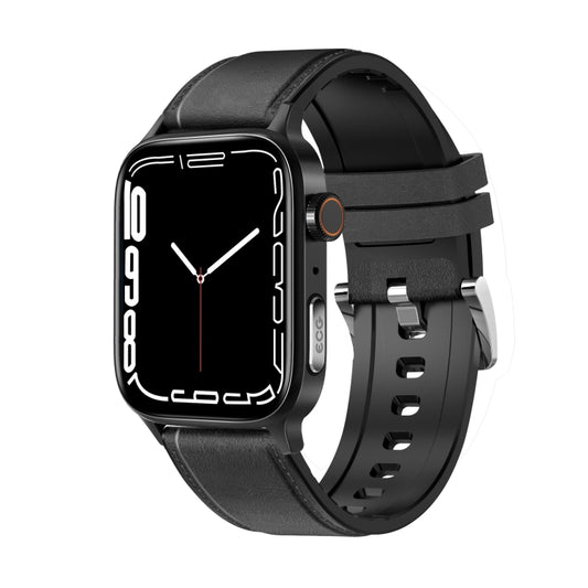 GT22 1.85 inch TFT Screen Leather Band Health Smart Watch, Support Bluetooth Call / Plateau Blood Oxygen / Body Temperature / Arrhythmia / TI Heart Rate Monitoring(Black) by buy2fix