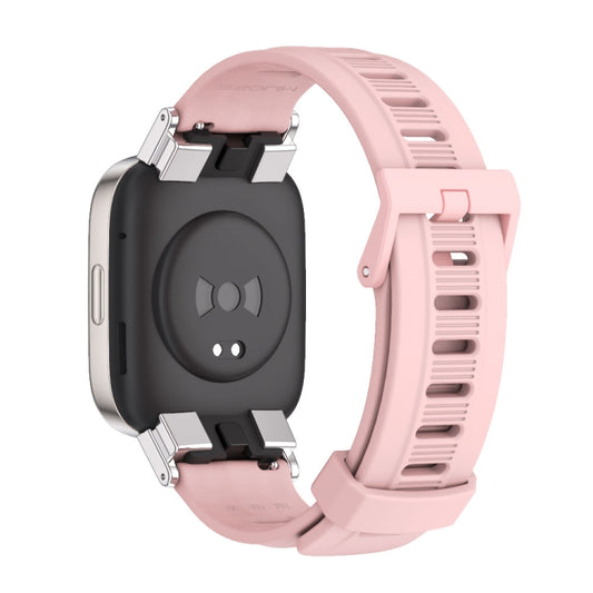 For Redmi Watch 3 Mijobs Flat Hole Breathable TPU Watch Band(Pink+Silver) - Watch Bands by MIJOBS | Online Shopping UK | buy2fix