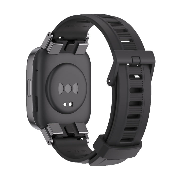 For Redmi Watch 3 Mijobs Flat Hole Breathable TPU Watch Band(Black) - Watch Bands by MIJOBS | Online Shopping UK | buy2fix