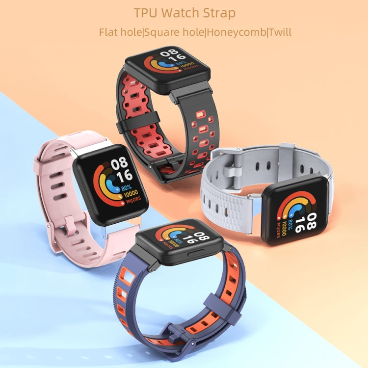 For Redmi Watch 3 Mijobs Flat Hole Breathable TPU Watch Band(Pink+Silver) - Watch Bands by MIJOBS | Online Shopping UK | buy2fix