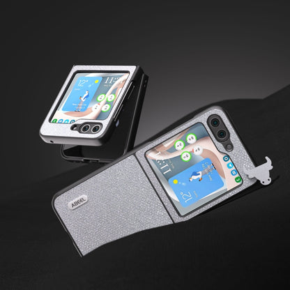 For Samsung Galaxy Z Flip5 ABEEL Diamond Series Black Edge Phone Case(Silver) by buy2fix