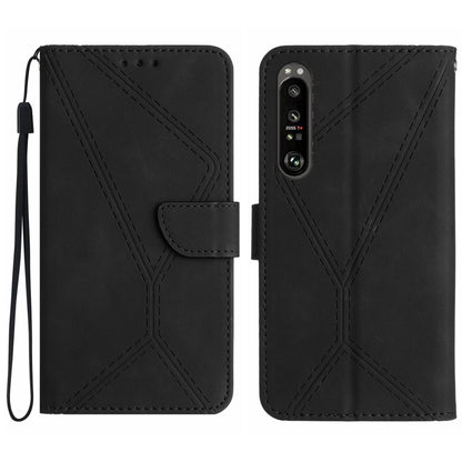 For Sony Xperia 1 IV Stitching Embossed Leather Phone Case(Black) by buy2fix