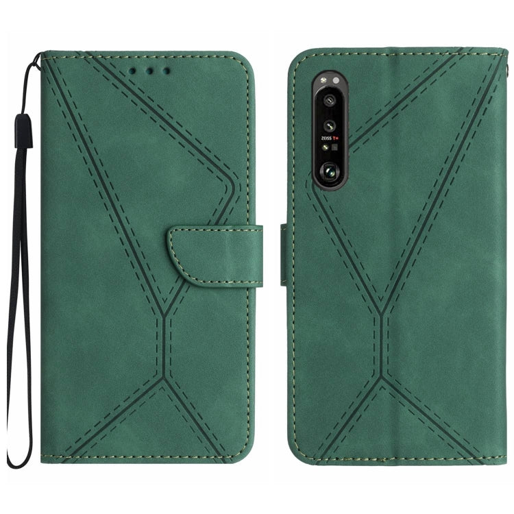 For Sony Xperia 5 III Stitching Embossed Leather Phone Case(Green) by buy2fix