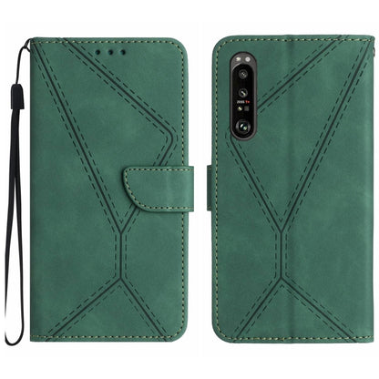 For Sony Xperia 5 III Stitching Embossed Leather Phone Case(Green) by buy2fix