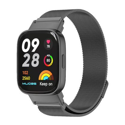 For Redmi Watch 3 Mijobs Milan Magnetic Metal Watch Band(Black) - Watch Bands by MIJOBS | Online Shopping UK | buy2fix