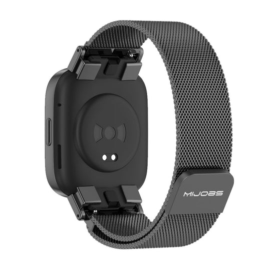 For Redmi Watch 3 Mijobs Milan Magnetic Metal Watch Band(Black) - Watch Bands by MIJOBS | Online Shopping UK | buy2fix