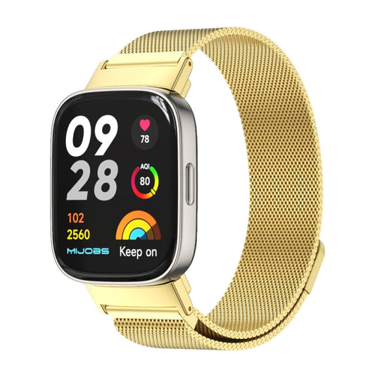 For Redmi Watch 3 Mijobs Milan Magnetic Metal Watch Band(Gold) - Watch Bands by MIJOBS | Online Shopping UK | buy2fix
