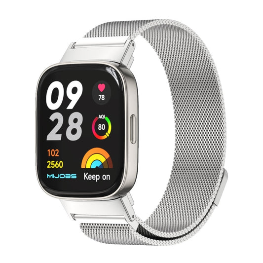 For Redmi Watch 3 Mijobs Milan Magnetic Metal Watch Band(Silver) - Watch Bands by MIJOBS | Online Shopping UK | buy2fix