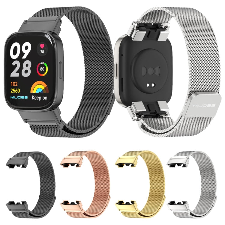 For Redmi Watch 3 Mijobs Milan Magnetic Metal Watch Band(Black) - Watch Bands by MIJOBS | Online Shopping UK | buy2fix