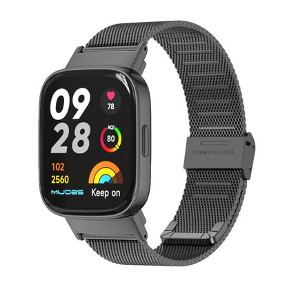 For Redmi Watch 3 Mijobs Milan Buckle Metal Watch Band(Black) - Watch Bands by MIJOBS | Online Shopping UK | buy2fix