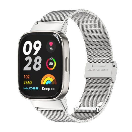 For Redmi Watch 3 Mijobs Milan Buckle Metal Watch Band(Silver) - Watch Bands by MIJOBS | Online Shopping UK | buy2fix