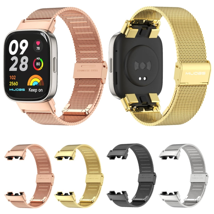 For Redmi Watch 3 Mijobs Milan Buckle Metal Watch Band(Black) - Watch Bands by MIJOBS | Online Shopping UK | buy2fix