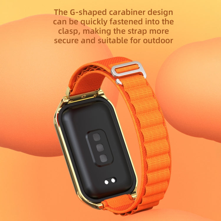 For Xiaomi Smart Band 8 Active / Redmi Band 2 Mijobs Metal Shell Nylon Breathable Watch Band(Grey Silver) - Watch Bands by MIJOBS | Online Shopping UK | buy2fix