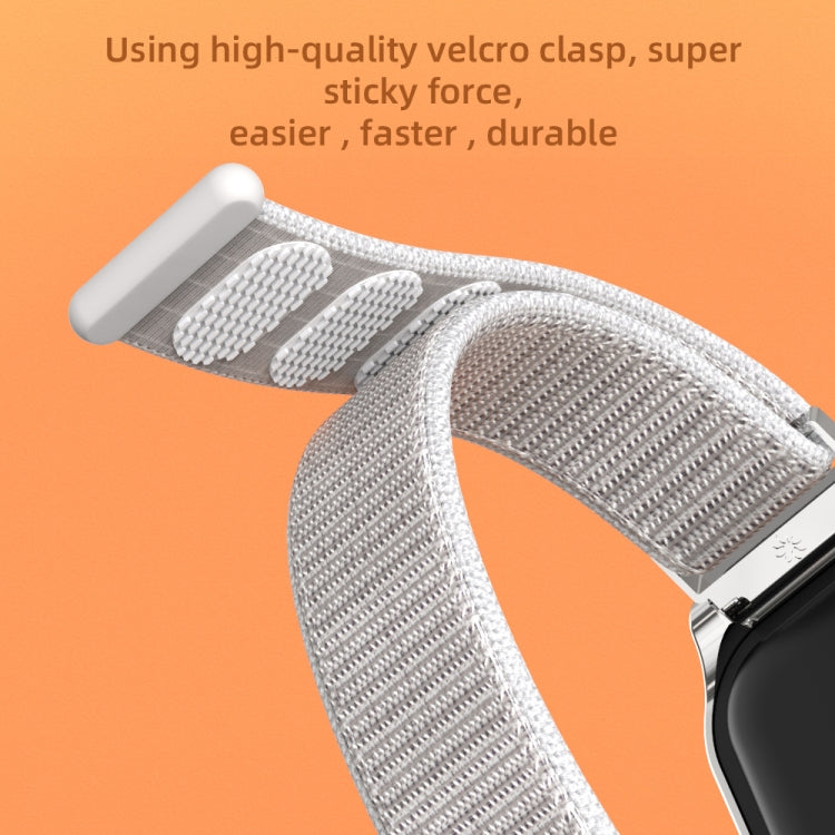 For Xiaomi Smart Band 8 Active / Redmi Band 2 Mijobs Metal Shell Nylon Breathable Watch Band(Grey Silver) - Watch Bands by MIJOBS | Online Shopping UK | buy2fix