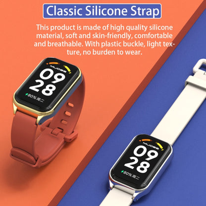 For Xiaomi Smart Band 8 Active / Redmi Band 2 Mijobs Metal Shell Silicone Watch Band(Army Green Silver) - Watch Bands by MIJOBS | Online Shopping UK | buy2fix