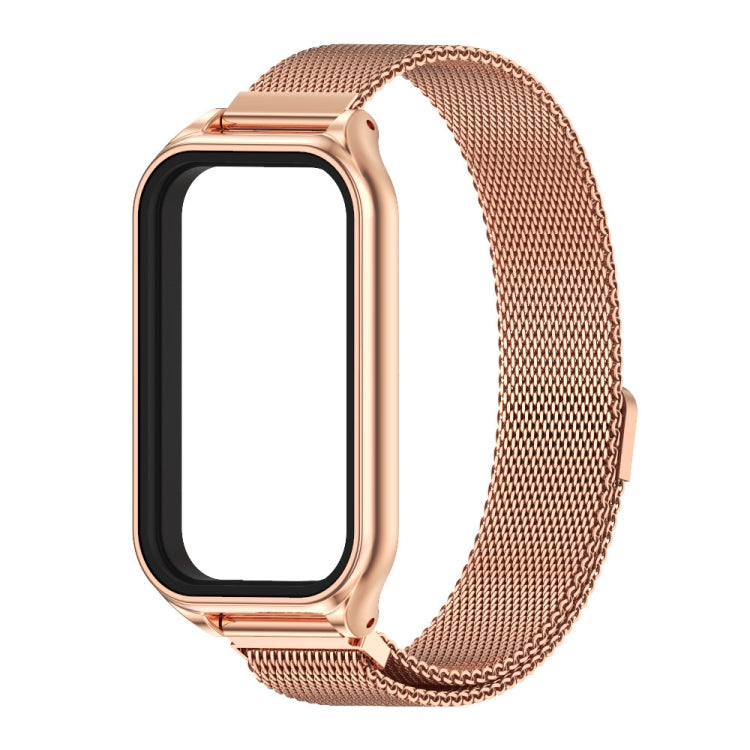 For Xiaomi Smart Band 8 Active / Redmi Band 2 Mijobs Metal Shell + Milan Magnetic Metal Watch Band(Rose Gold) - Watch Bands by MIJOBS | Online Shopping UK | buy2fix
