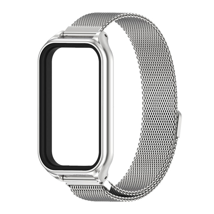 For Xiaomi Smart Band 8 Active / Redmi Band 2 Mijobs Metal Shell + Milan Magnetic Metal Watch Band(Silver) - Watch Bands by MIJOBS | Online Shopping UK | buy2fix