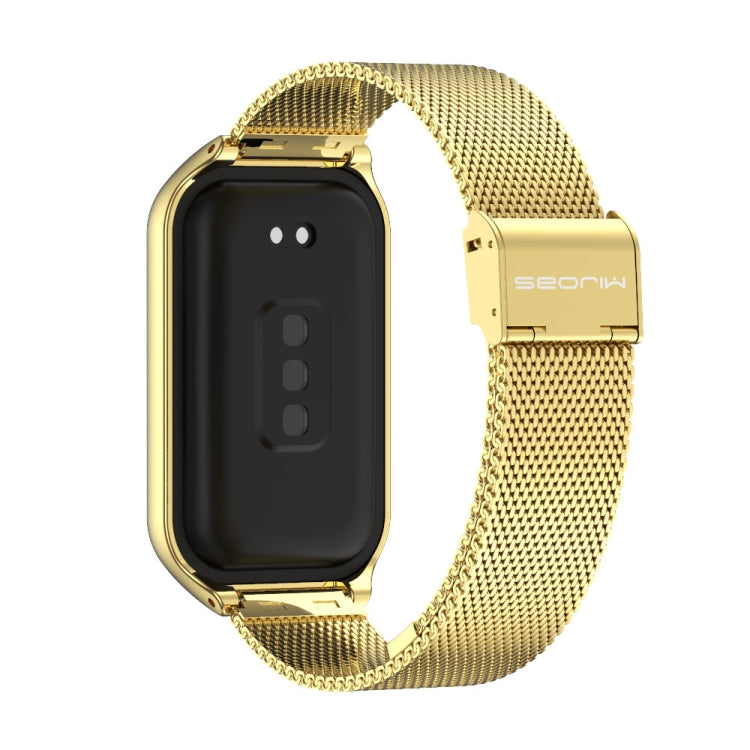 For Xiaomi Smart Band 8 Active / Redmi Band 2 Mijobs Metal Shell + Milan Buckle Metal Watch Band(Gold) - Watch Bands by MIJOBS | Online Shopping UK | buy2fix