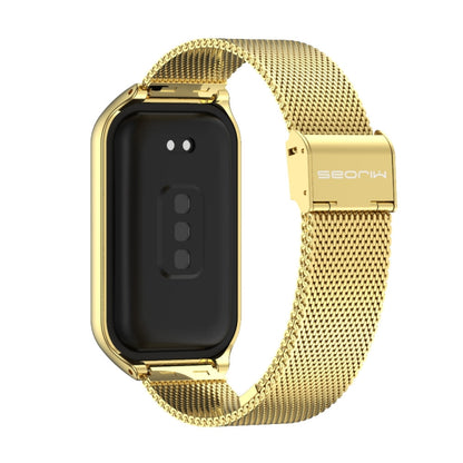 For Xiaomi Smart Band 8 Active / Redmi Band 2 Mijobs Metal Shell + Milan Buckle Metal Watch Band(Gold) - Watch Bands by MIJOBS | Online Shopping UK | buy2fix