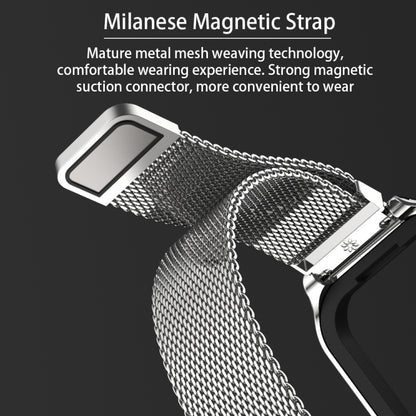 For Xiaomi Smart Band 8 Active / Redmi Band 2 Mijobs Metal Shell + Milan Buckle Metal Watch Band(Silver) - Watch Bands by MIJOBS | Online Shopping UK | buy2fix
