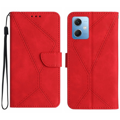 For Xiaomi Redmi Note 12 5G Stitching Embossed Leather Phone Case(Red) by buy2fix