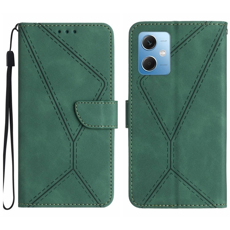 For Xiaomi Redmi Note 12 5G Stitching Embossed Leather Phone Case(Green) by buy2fix
