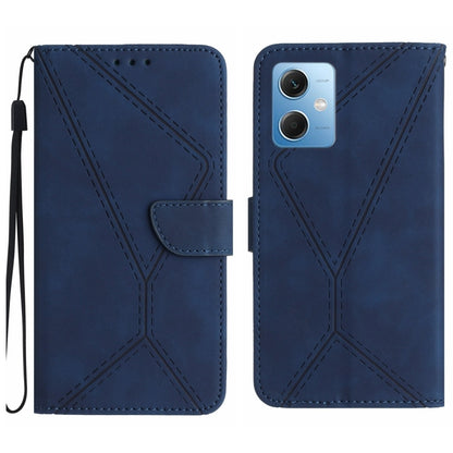 For Xiaomi Redmi Note 12 5G Stitching Embossed Leather Phone Case(Blue) by buy2fix