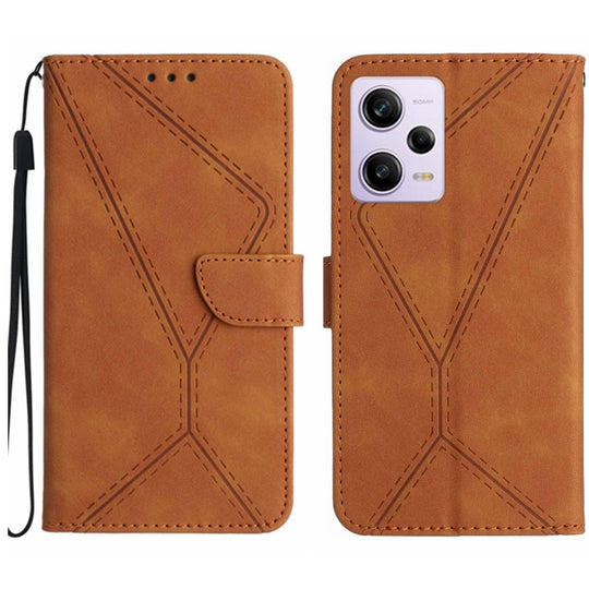 For Xiaomi POCO X5 Pro Stitching Embossed Leather Phone Case(Brown)