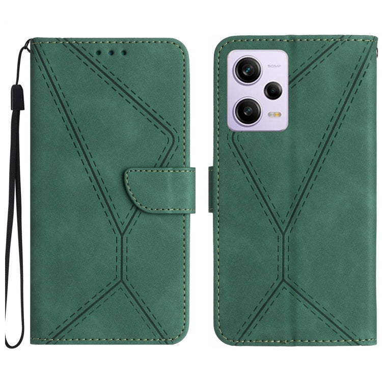 For Xiaomi Redmi Note 12 Pro+ Stitching Embossed Leather Phone Case(Green) by buy2fix