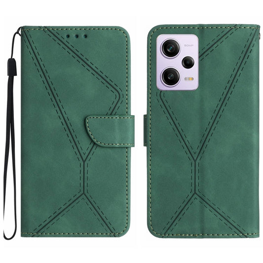 For Xiaomi Redmi Note 12 Pro+ Stitching Embossed Leather Phone Case(Green) by buy2fix