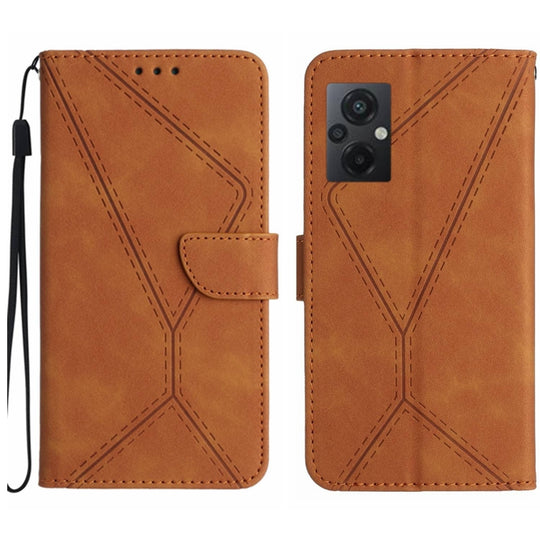 For Xiaomi POCO M5 / M4 5G Stitching Embossed Leather Phone Case(Brown)