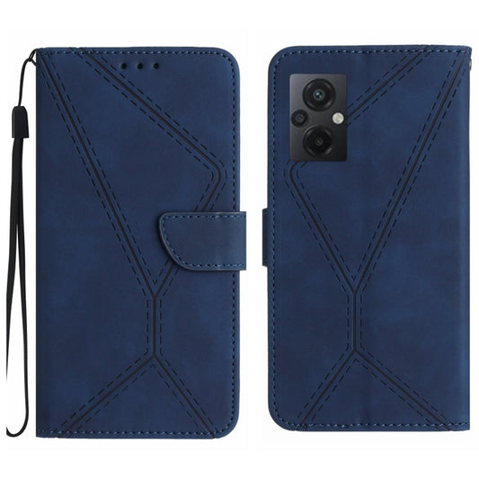 For Xiaomi POCO M5 / M4 5G Stitching Embossed Leather Phone Case(Blue) by buy2fix