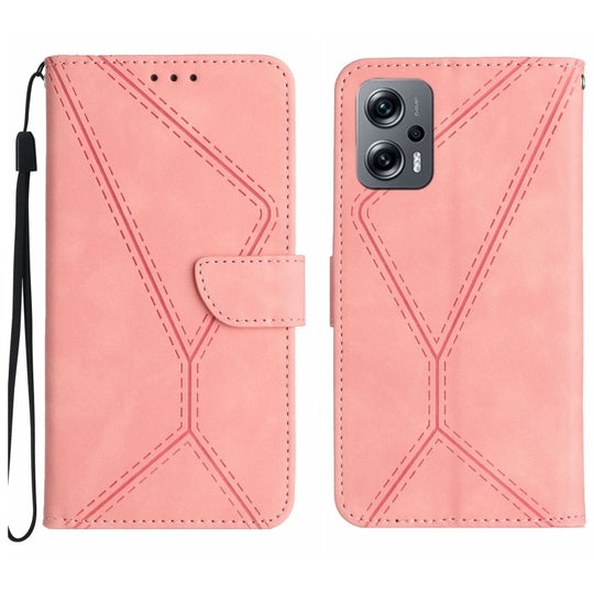 For Xiaomi POCO X4 GT Stitching Embossed Leather Phone Case(Pink)