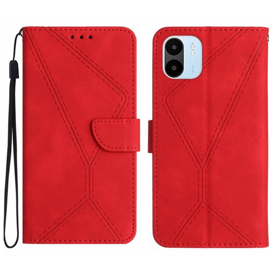 Pour Xiaomi Redmi A1 / A2 Étui de téléphone en cuir gaufré avec coutures (rouge)