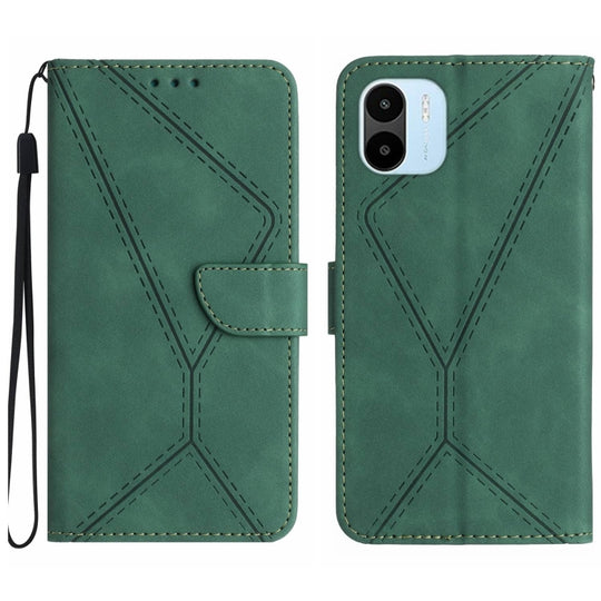 For Xiaomi Redmi A1+ / A2+ Stitching Embossed Leather Phone Case(Green)