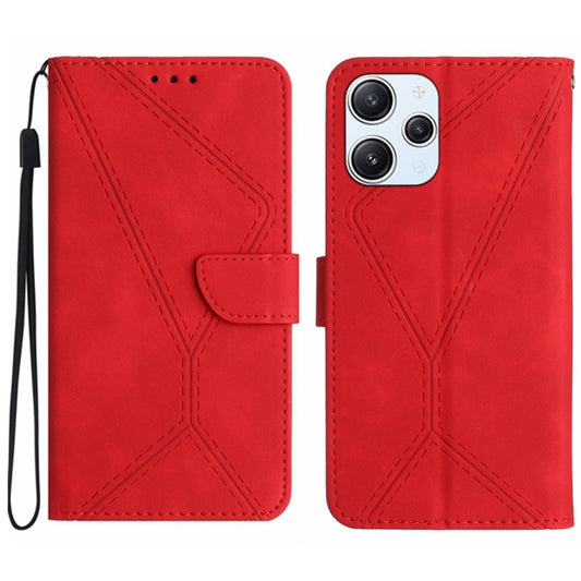 For Xiaomi Redmi 12 4G Global Stitching Embossed Leather Phone Case(Red) by buy2fix