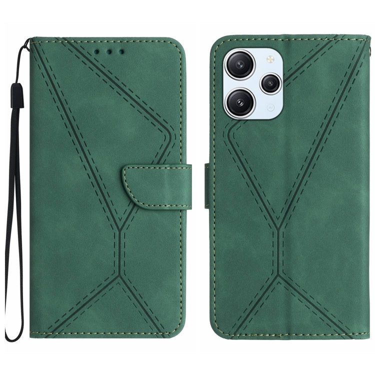For Xiaomi Redmi 12 4G Global Stitching Embossed Leather Phone Case(Green) by buy2fix