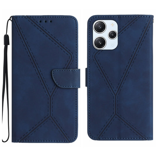 For Xiaomi Redmi 12 4G Global Stitching Embossed Leather Phone Case(Blue) by buy2fix