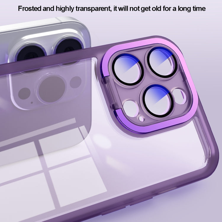 For iPhone 12 Pro Max Invisible Lens Bracket Matte Transparent Phone Case(Black) by buy2fix