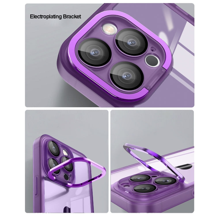 For iPhone 12 Pro Max Invisible Lens Bracket Matte Transparent Phone Case(Black) by buy2fix