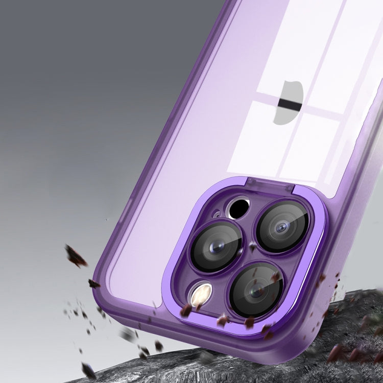 For iPhone 12 Pro Max Invisible Lens Bracket Matte Transparent Phone Case(Black) by buy2fix