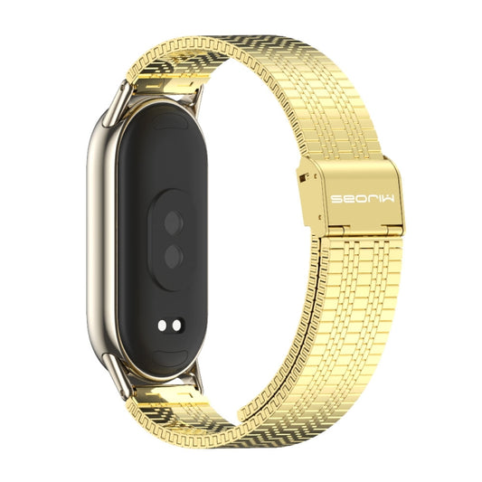 For Xiaomi Smart Band 10 / 9 / 8 Mijobs Stainless Steel Metal Watch Band(Gold+Light Gold) - Watch Bands by MIJOBS | Online Shopping UK | buy2fix