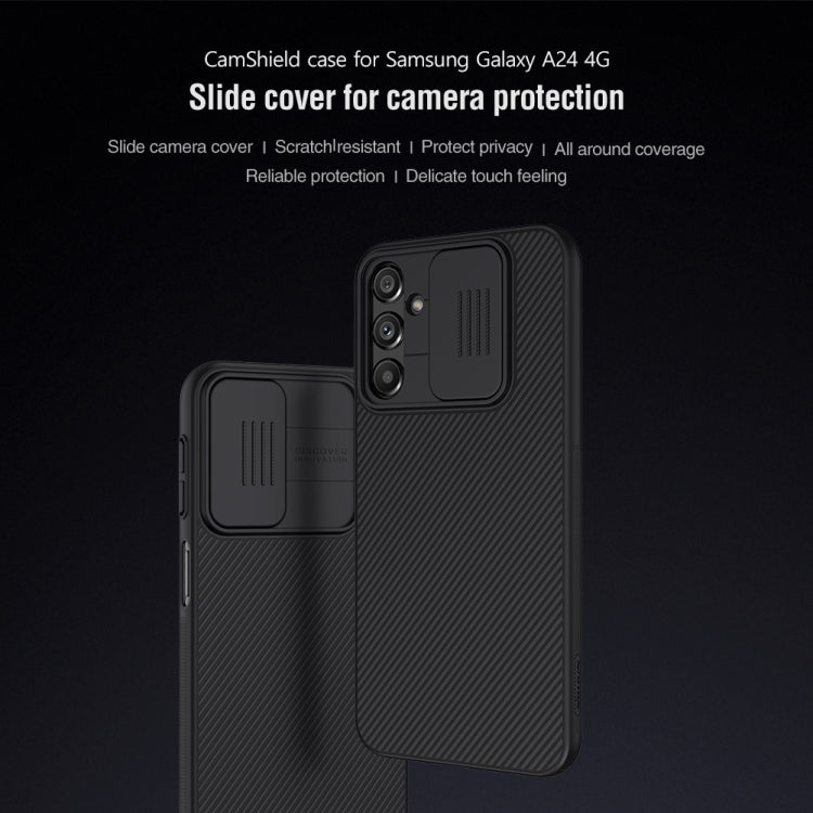 For Samsung Galaxy A24 4G NILLKIN Black Mirror Series Camshield PC Phone Case(Blue) - Galaxy Phone Cases by NILLKIN | Online Shopping UK | buy2fix