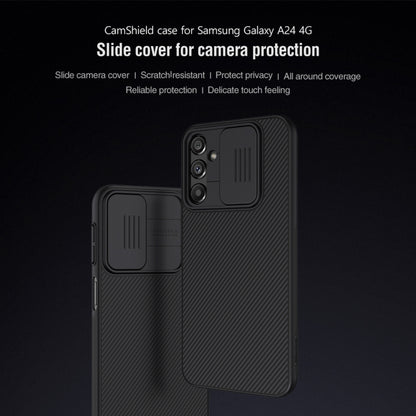 For Samsung Galaxy A24 4G NILLKIN Black Mirror Series Camshield PC Phone Case(Blue) - Galaxy Phone Cases by NILLKIN | Online Shopping UK | buy2fix