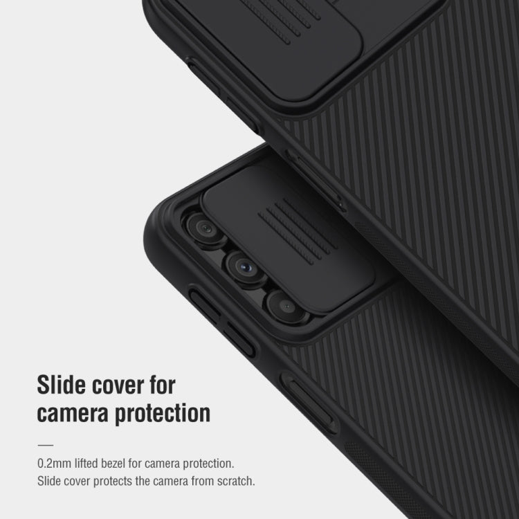 For Samsung Galaxy A24 4G NILLKIN Black Mirror Series Camshield PC Phone Case(Blue) - Galaxy Phone Cases by NILLKIN | Online Shopping UK | buy2fix