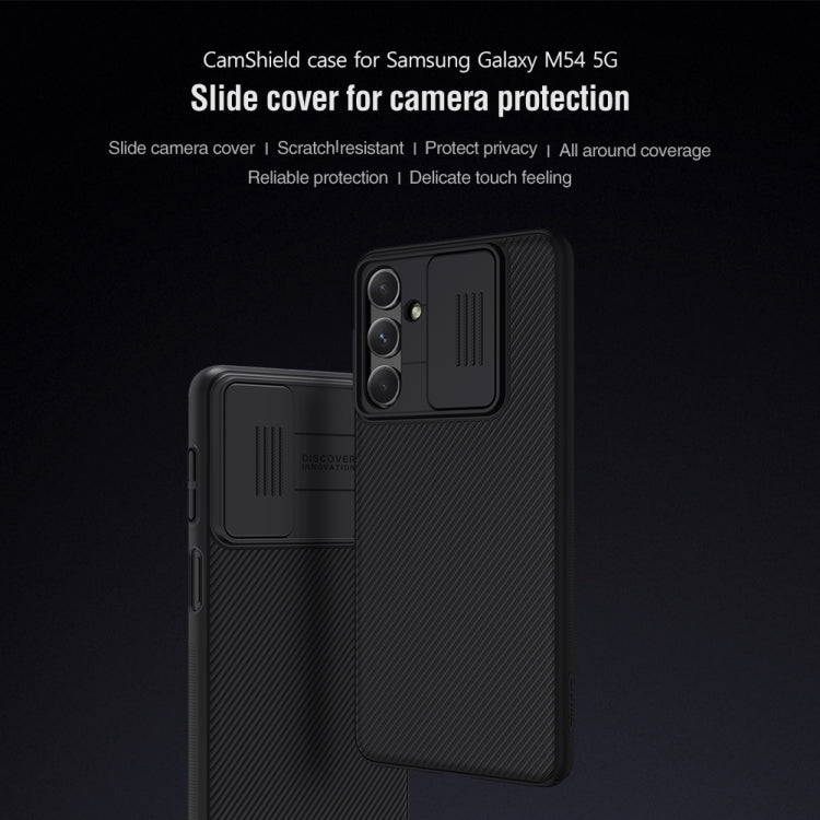 For Samsung Galaxy M54 5G NILLKIN Black Mirror Series Camshield PC Phone Case(Blue) - Galaxy Phone Cases by NILLKIN | Online Shopping UK | buy2fix